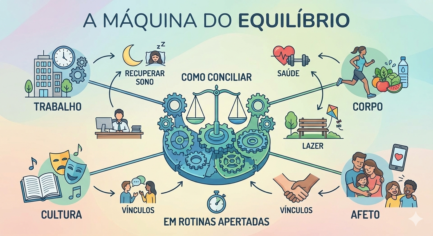 A Máquina do Equilibrio: Como conciliar trabalho, corpo, cultura e afeto para recuperar sono, saúde, lazer e vínculos em rotinas apertadas