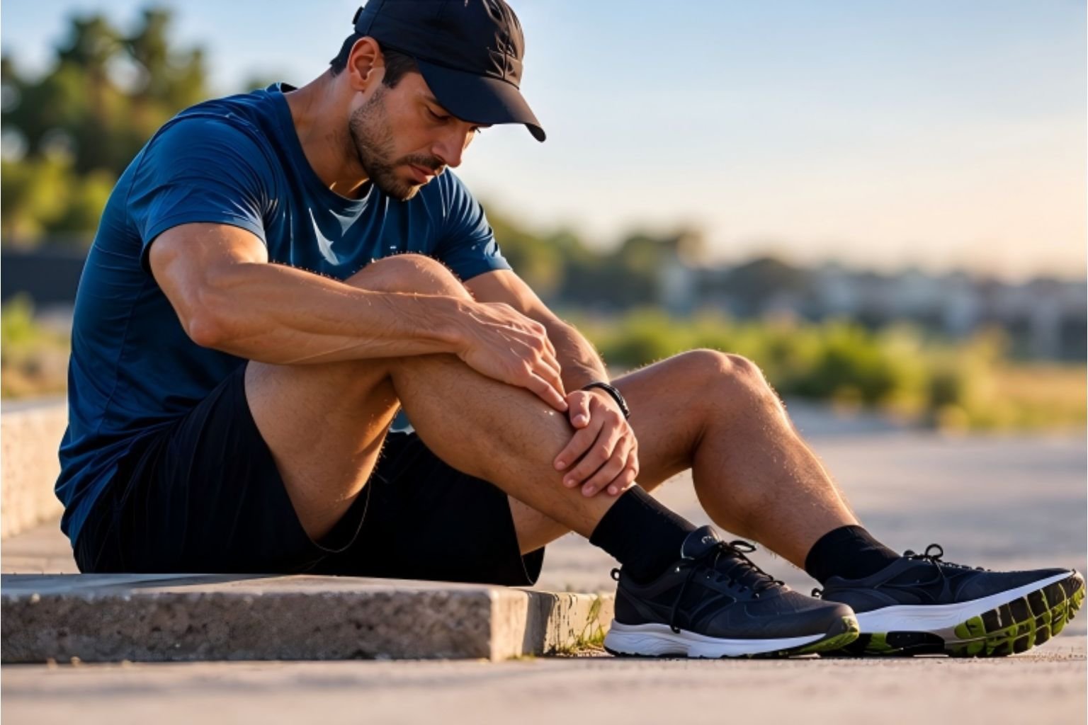 Atleta em momento de fadiga e recuperação